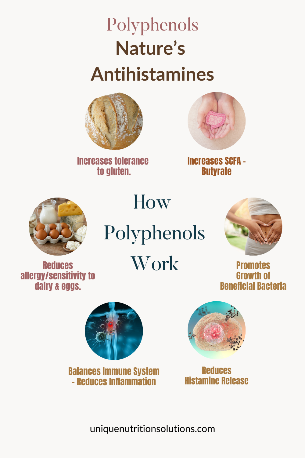 How Polyphenols reduce histamine graphic